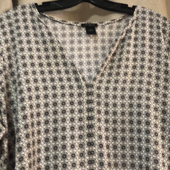 Ann Taylor Brown and Cream Mandala blouse Size L - Picture 1 of 8
